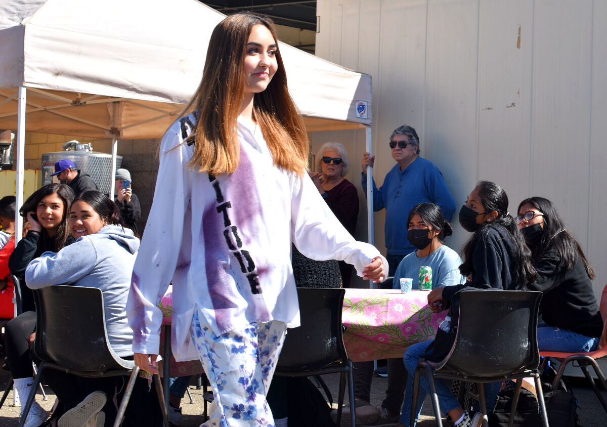 An up-cycled fashion show took place by the fashion and design class at Allan Hancock College.